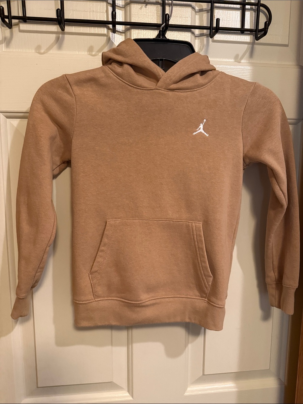 Jordan Kids Tan Hoodie with White Jumpman Logo